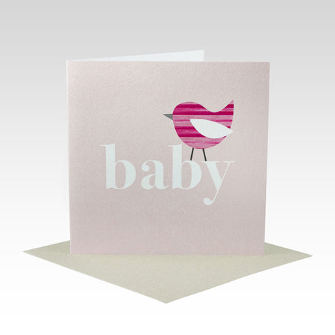 Baby Pink Bird Card